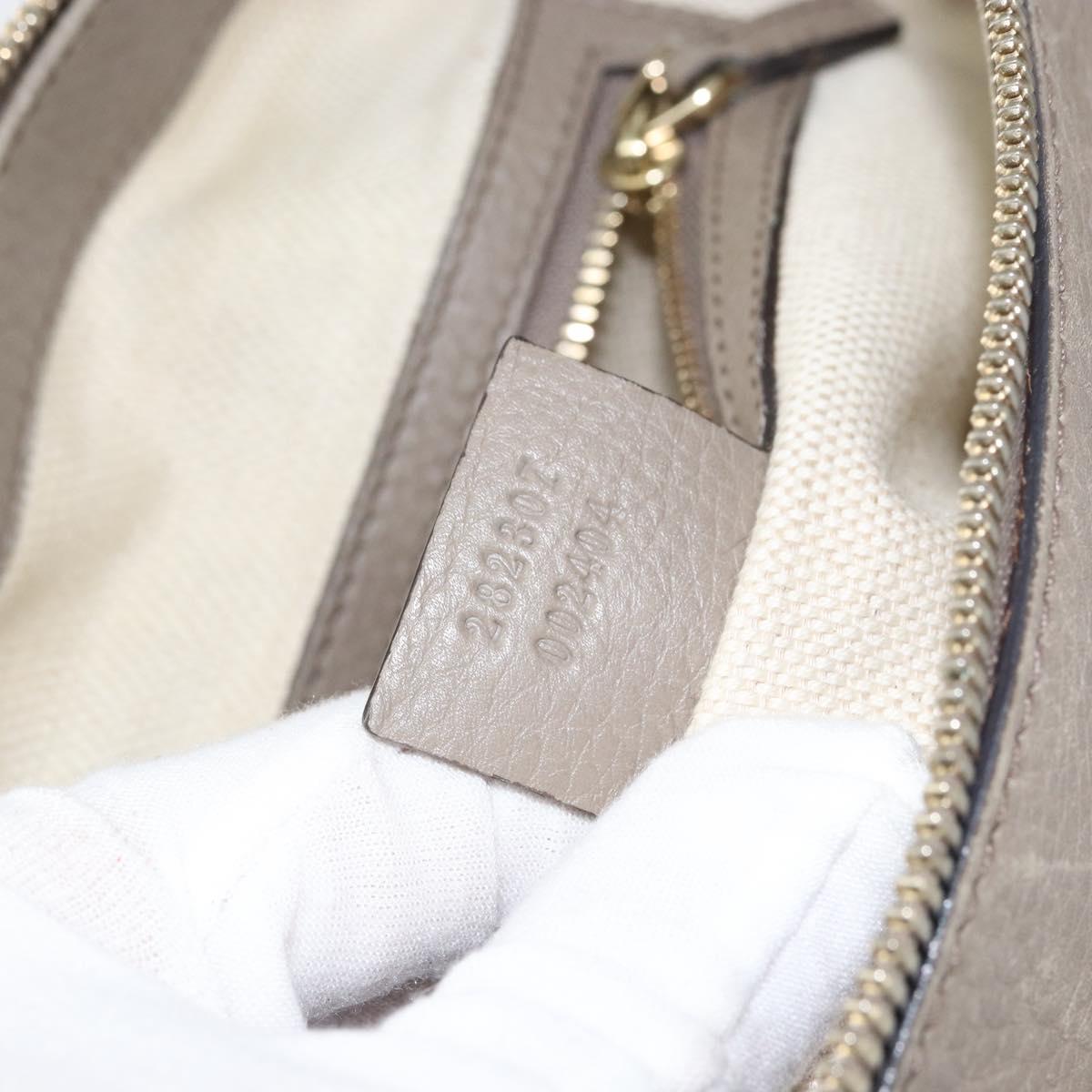 GUCCI Soho Tote Bag Leather Gray Gold 282307 Auth ep12345