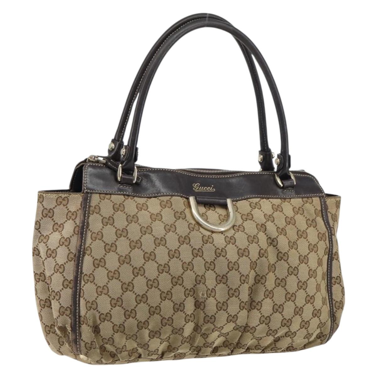 GUCCI GG Canvas Abbey Tote Bag Beige Gold 189831 Auth ep12363