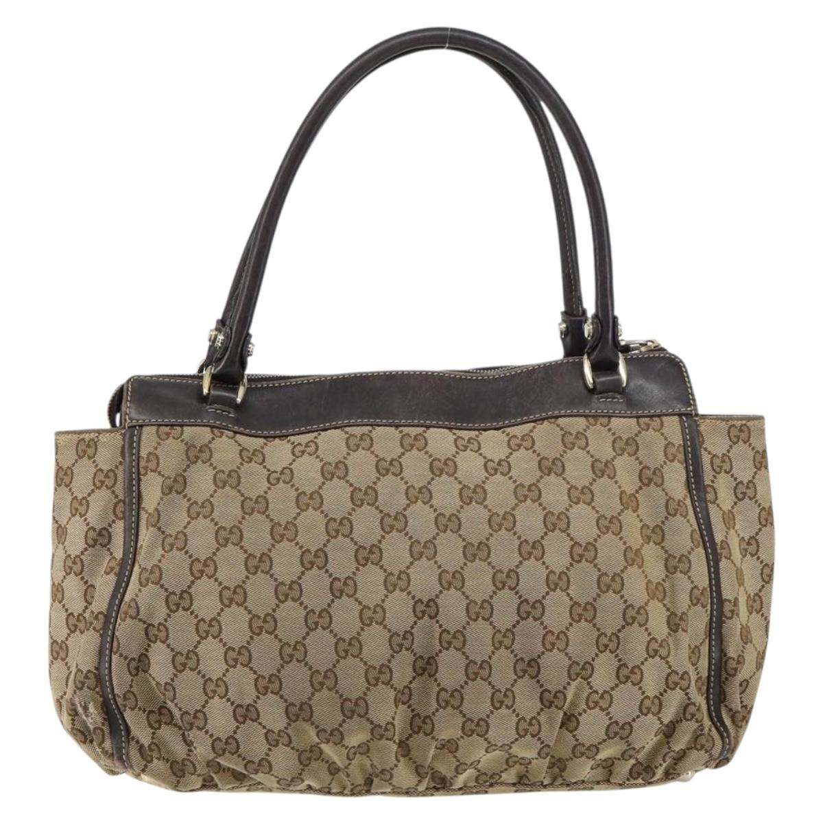 GUCCI GG Canvas Abbey Tote Bag Beige Gold 189831 Auth ep12363