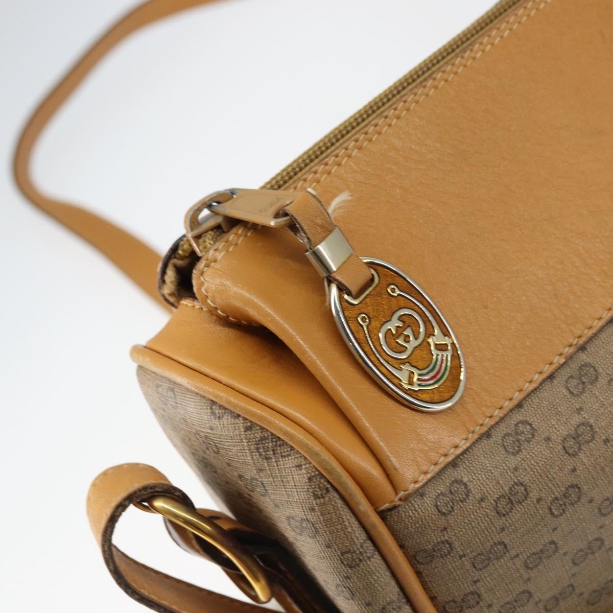GUCCI Micro GG Supreme Shoulder Bag PVC Beige Gold 001 115 4001 Auth ep12369