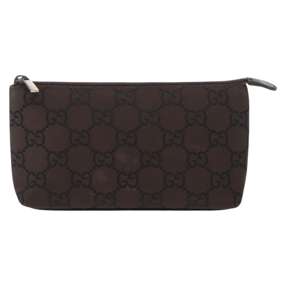 GUCCI GG Canvas Pouch Brown Auth ep12370