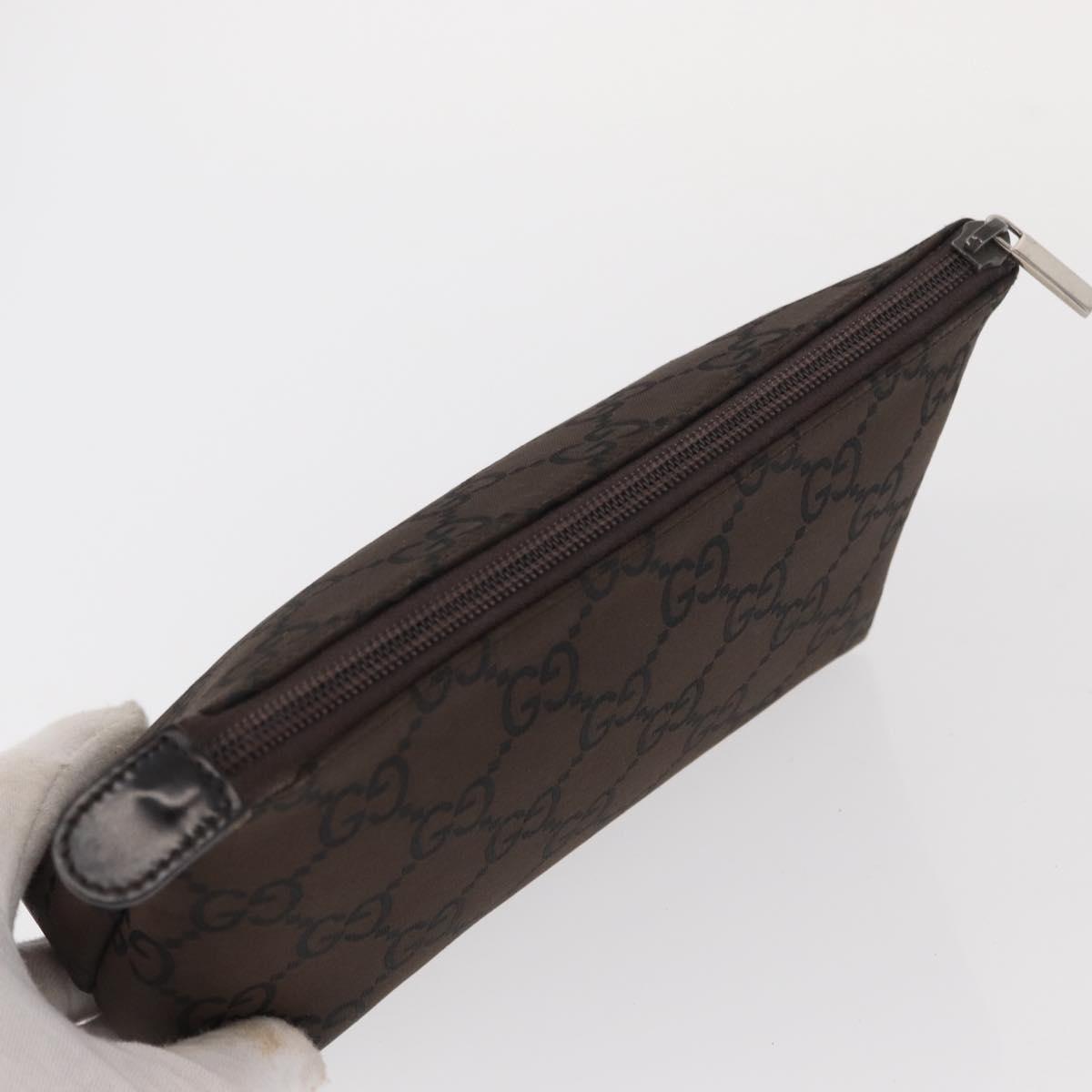GUCCI GG Canvas Pouch Brown Auth ep12370