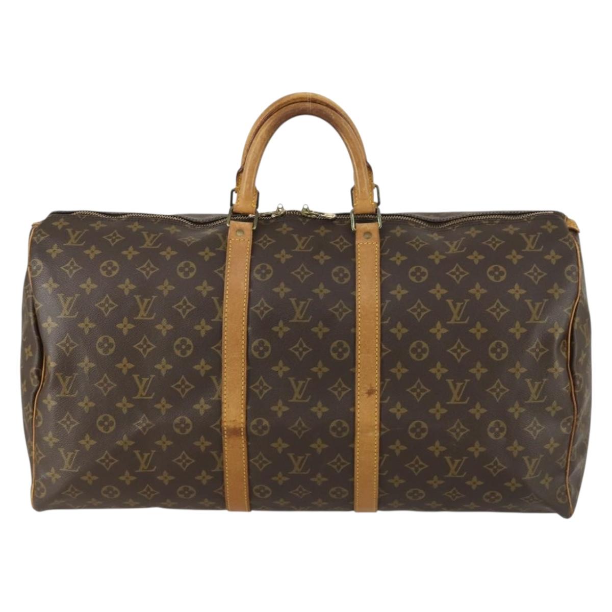 LOUIS VUITTON Monogram Keepall 55 Boston Bag M41424 LV Auth ep12372