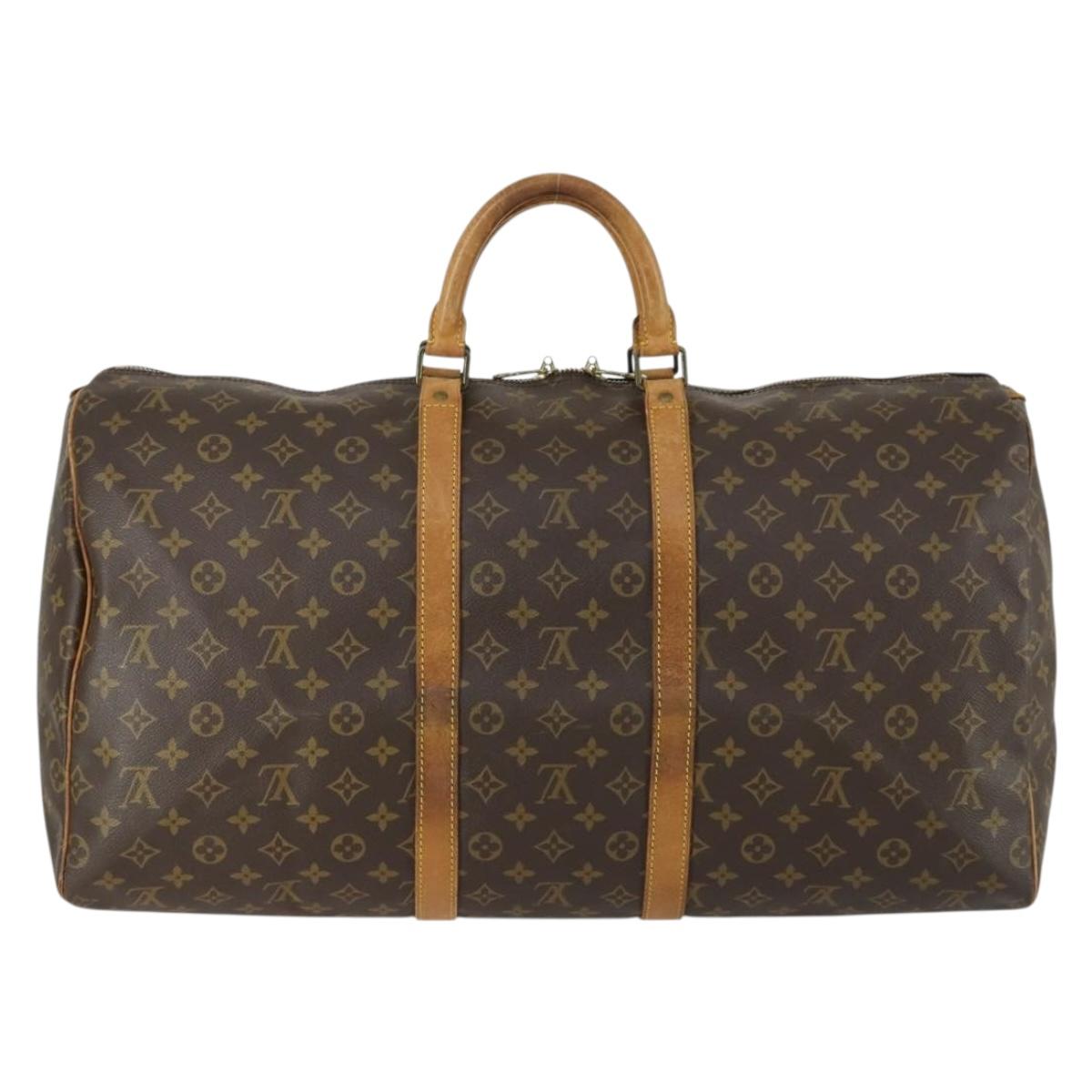 LOUIS VUITTON Monogram Keepall 55 Boston Bag M41424 LV Auth ep12372