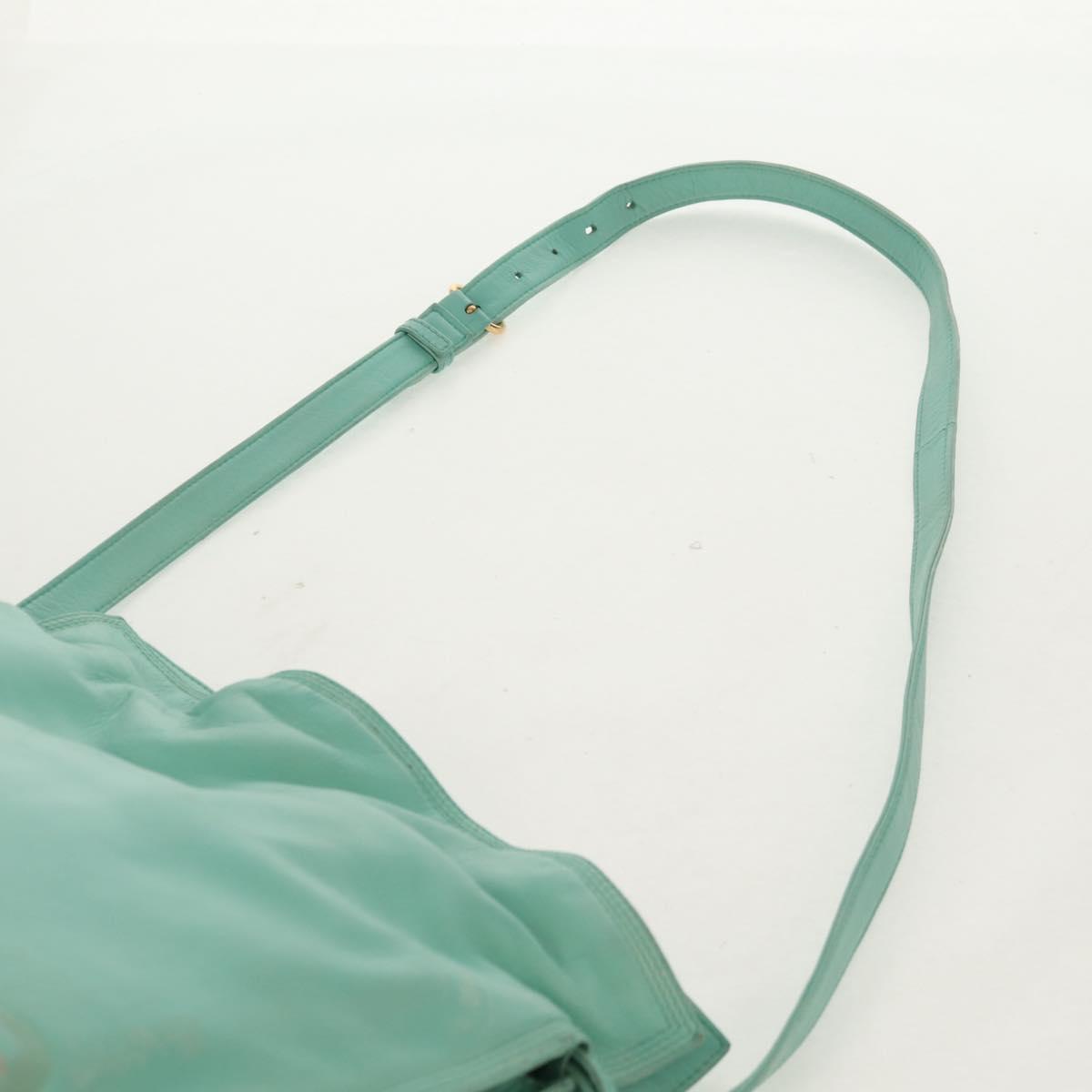LOEWE Anagram Shoulder Bag Leather Peppermint Auth ep12375