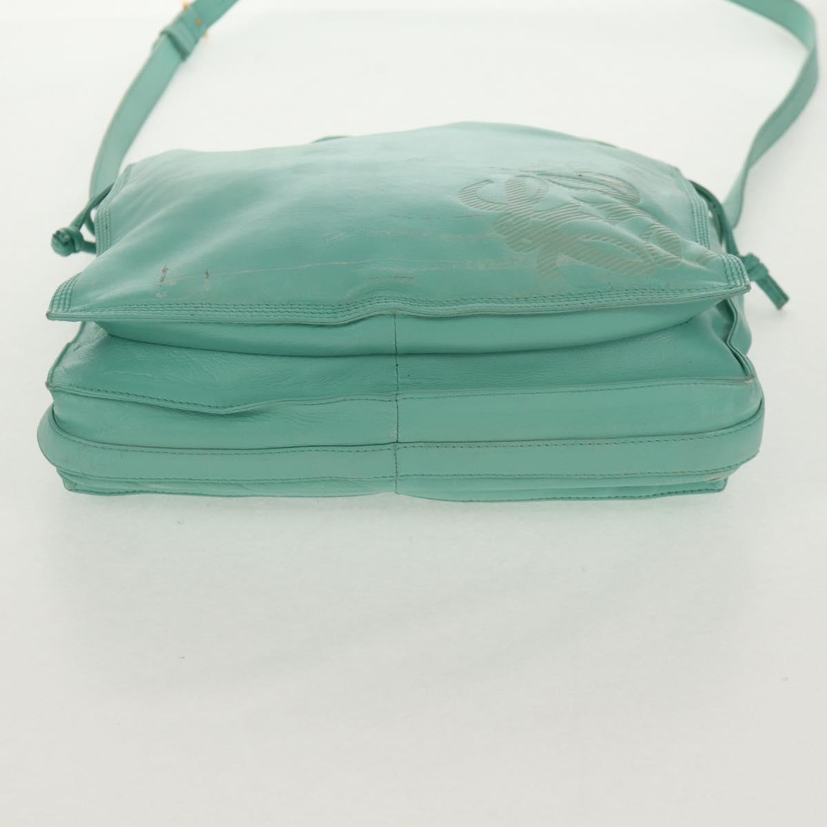 LOEWE Anagram Shoulder Bag Leather Peppermint Auth ep12375