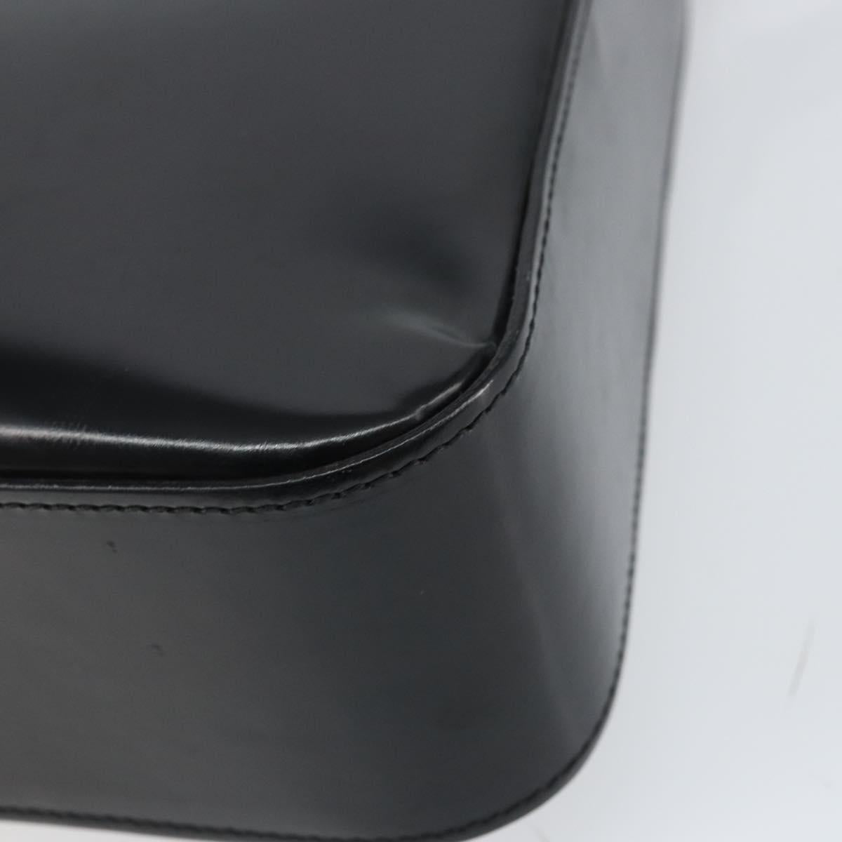 CELINE Shoulder Bag Enamel Black Gold Auth ep12376