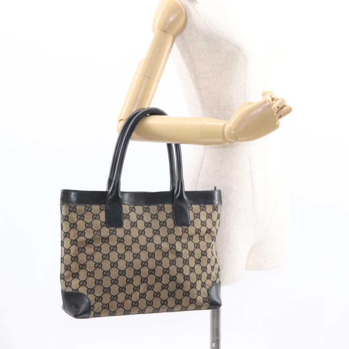GUCCI GG Canvas Tote Bag Navy 002 1119 1705 Auth ep12380