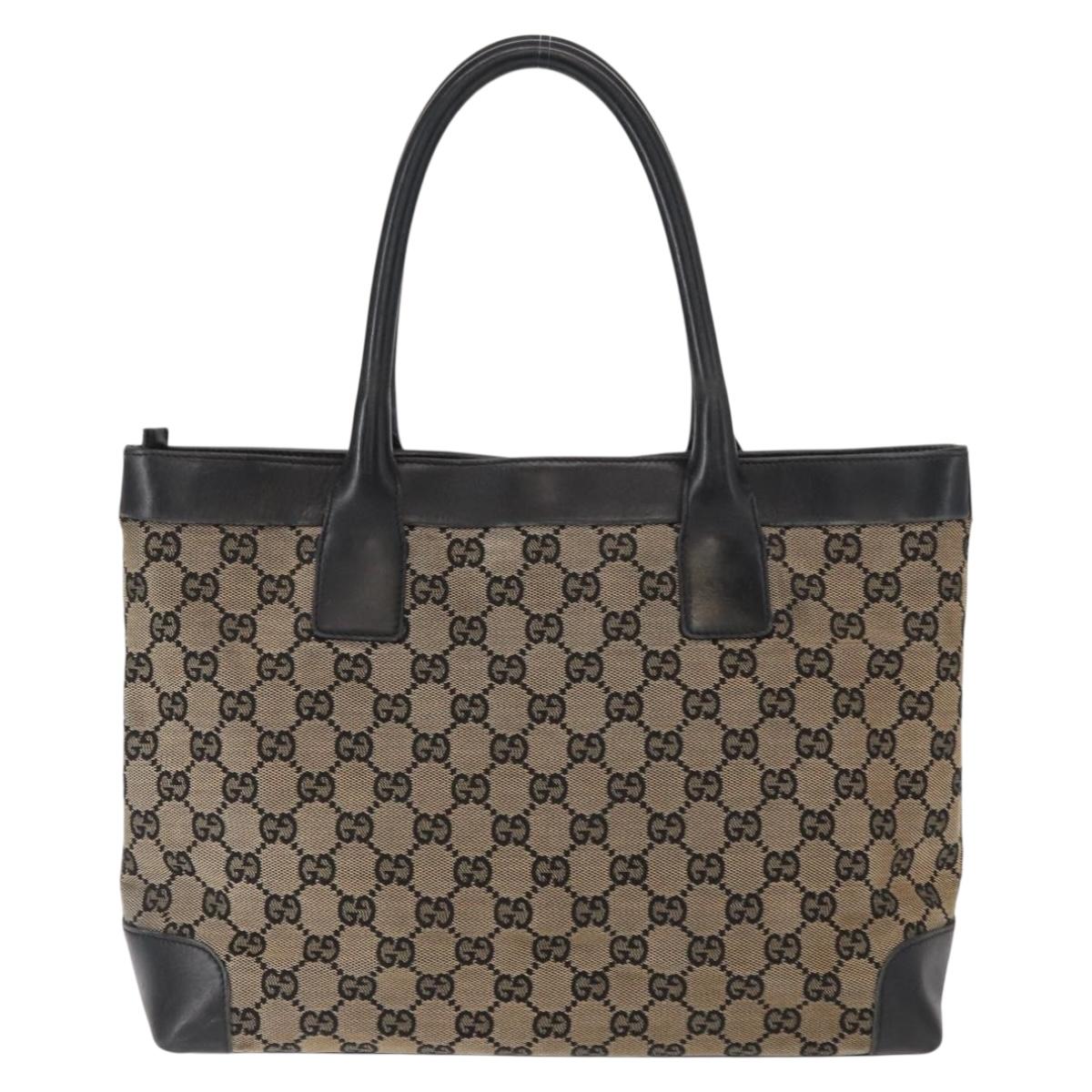GUCCI GG Canvas Tote Bag Navy 002 1119 1705 Auth ep12380