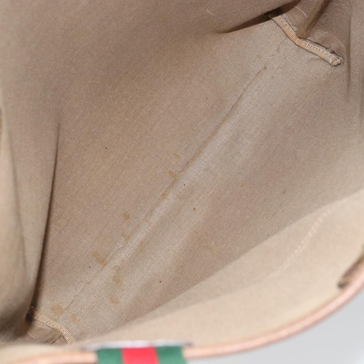 GUCCI GG Supreme Web Sherry Line Bag PVC Beige Red 002 983 0054 Auth ep12384