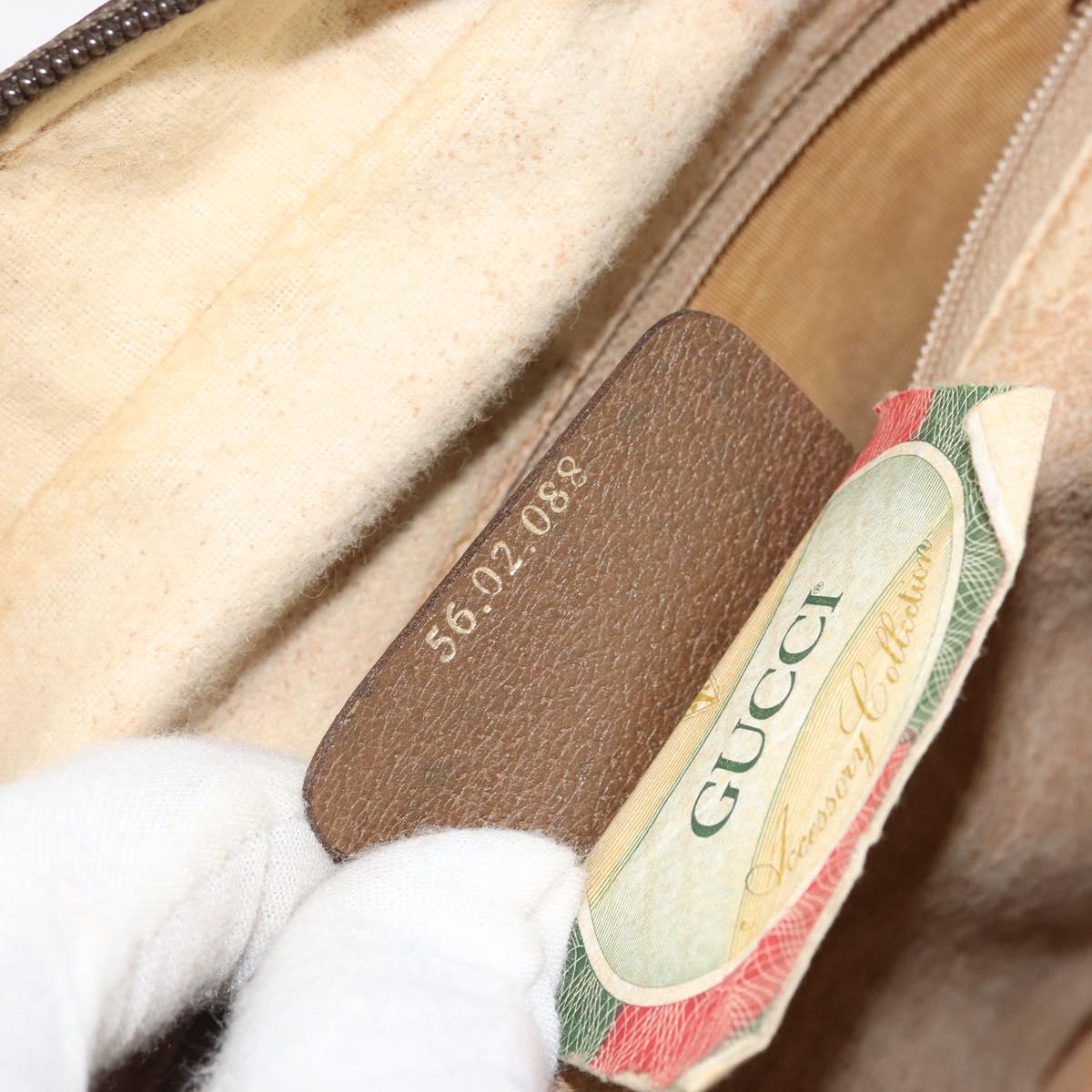 GUCCI GG Supreme Web Sherry Line Bag PVC Beige Gold 56 02 088 Auth ep12386