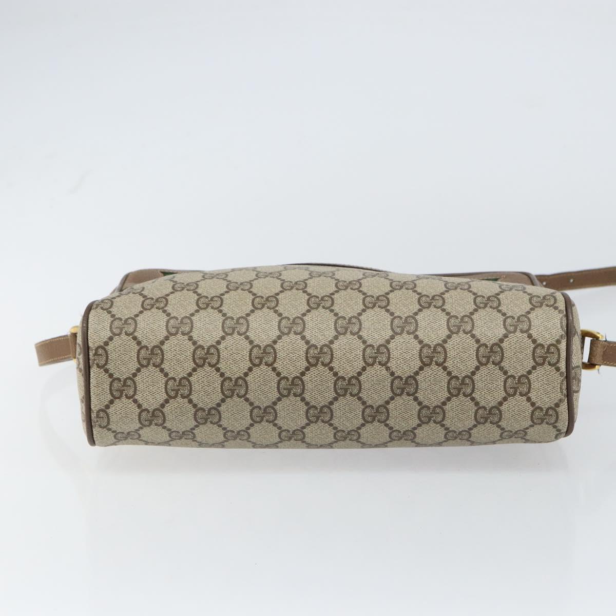 GUCCI GG Supreme Web Sherry Line Bag PVC Beige Gold 56 02 088 Auth ep12386