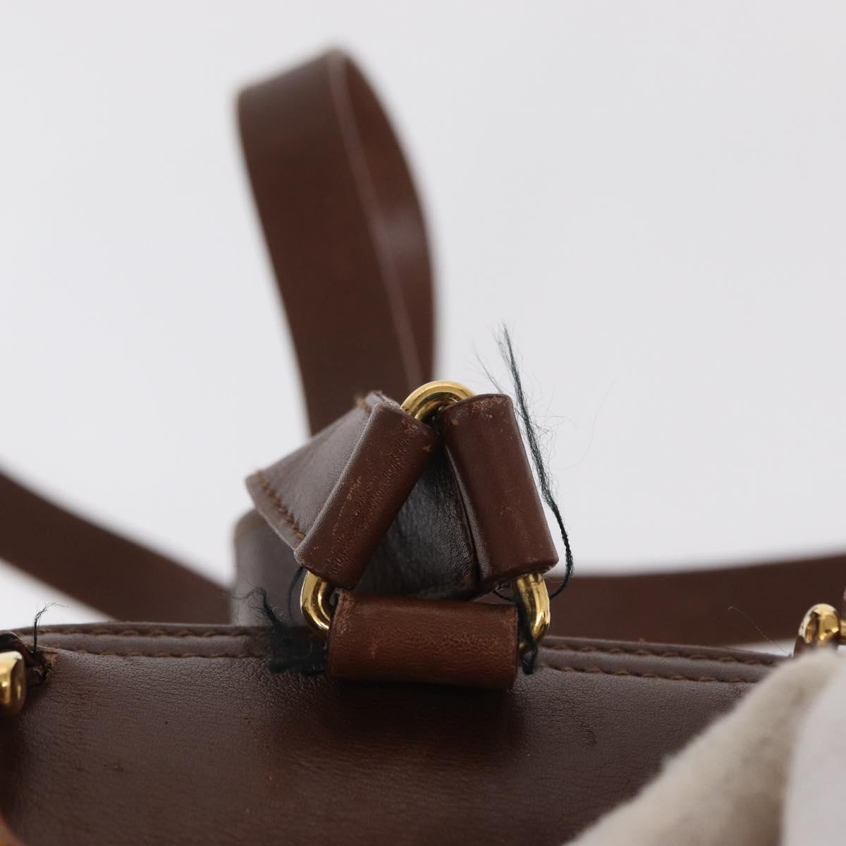 GUCCI Bamboo Backpack Leather Brown Gold 003 3444 0030 Auth ep12390