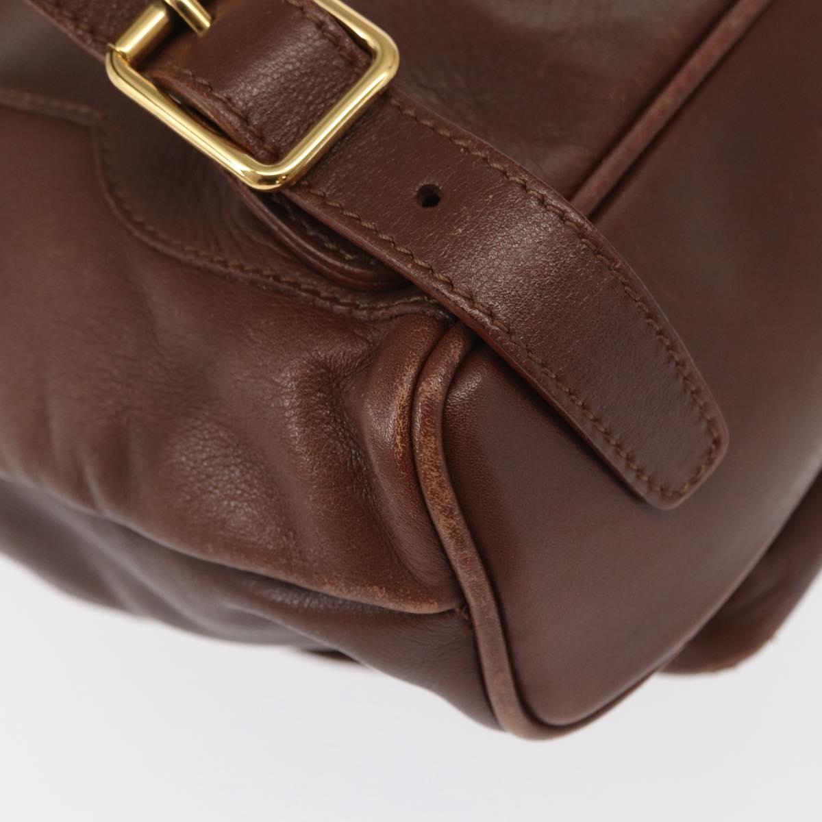 GUCCI Bamboo Backpack Leather Brown Gold 003 3444 0030 Auth ep12390