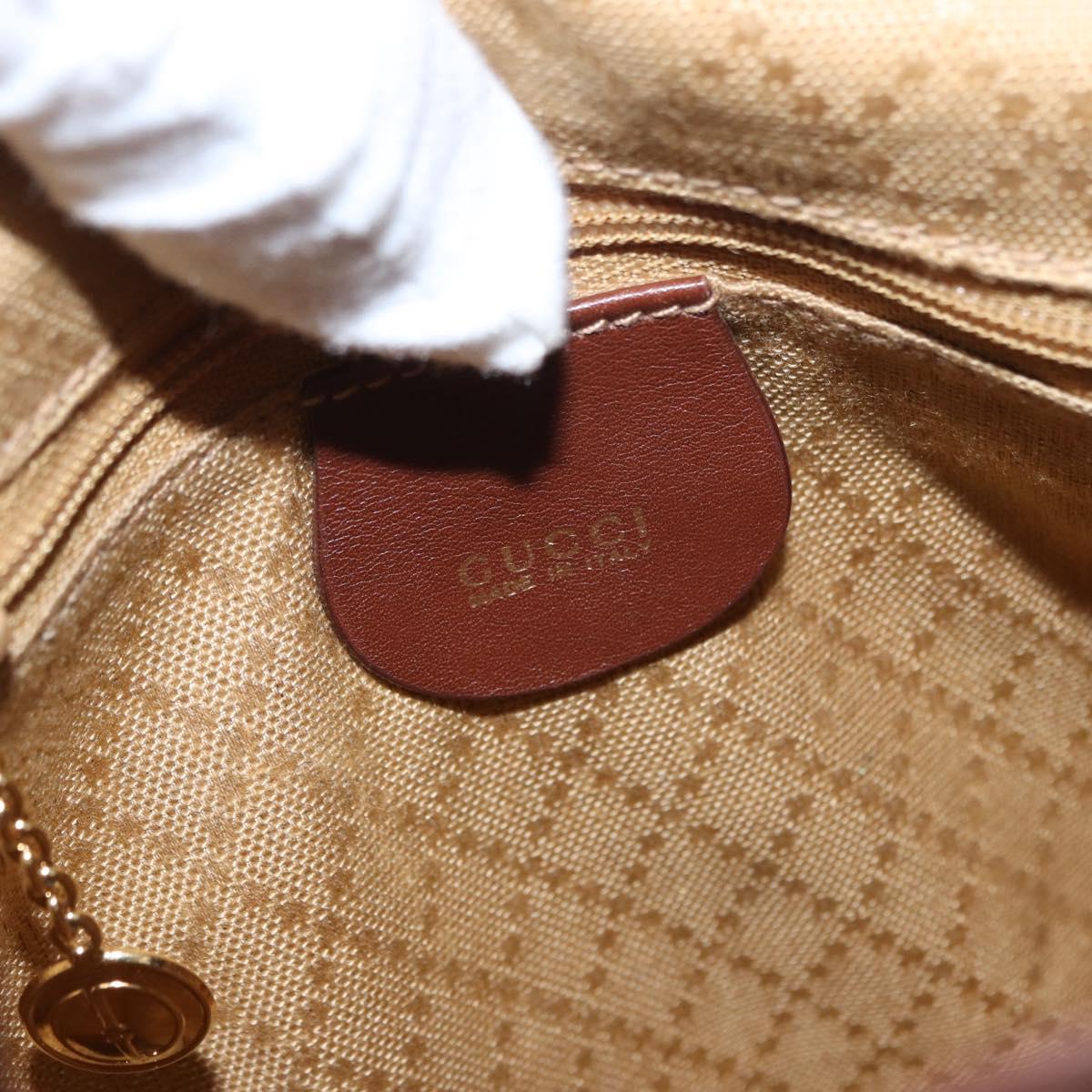 GUCCI Bamboo Backpack Leather Brown Gold 003 3444 0030 Auth ep12390