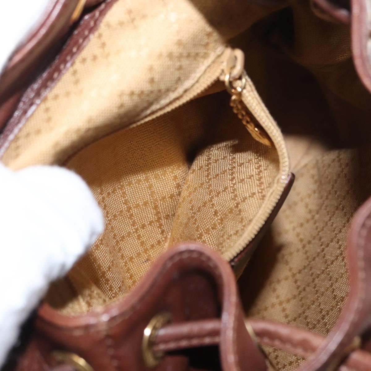 GUCCI Bamboo Backpack Leather Brown Gold 003 3444 0030 Auth ep12390