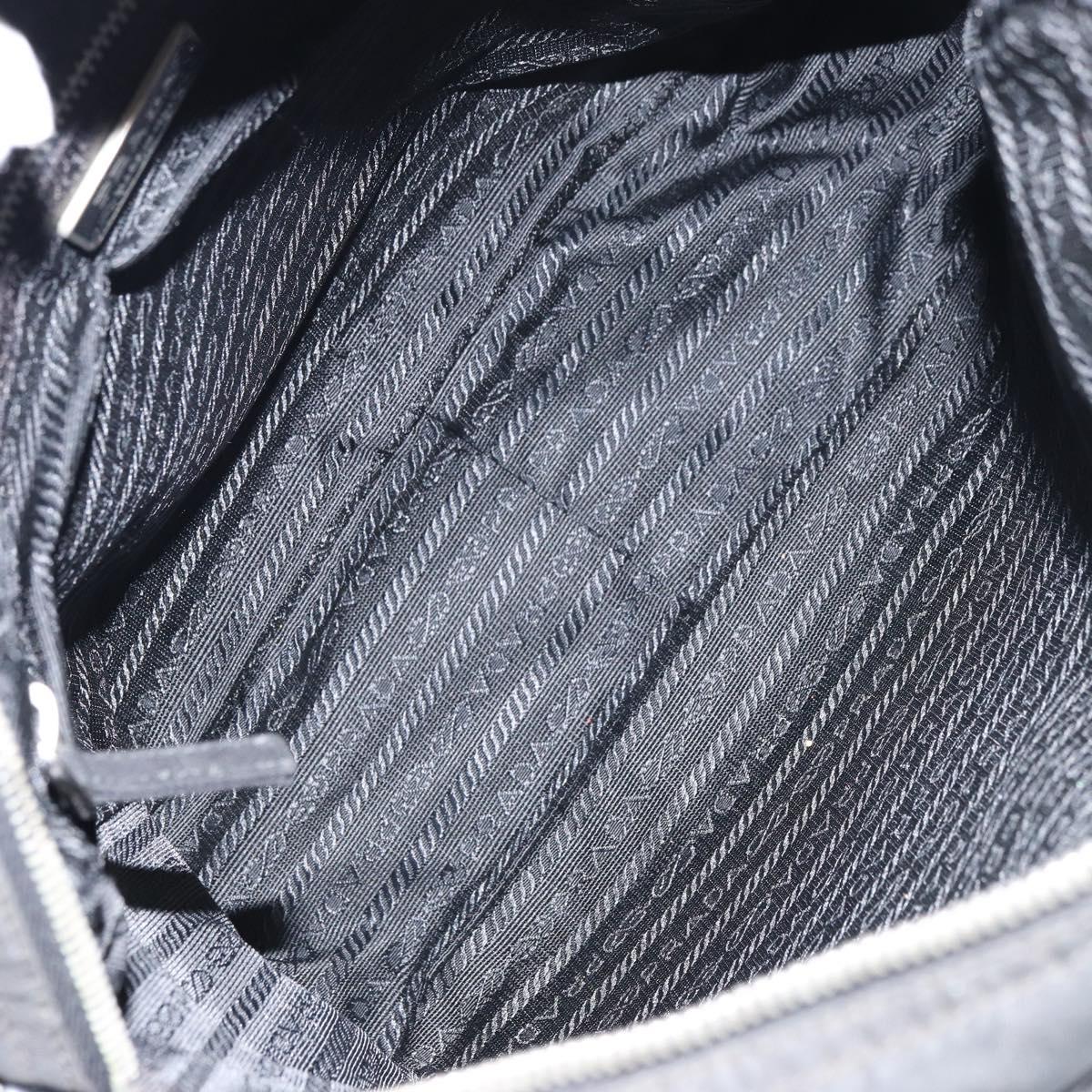 PRADA Shoulder Bag Nylon Silver Black Auth ep12391