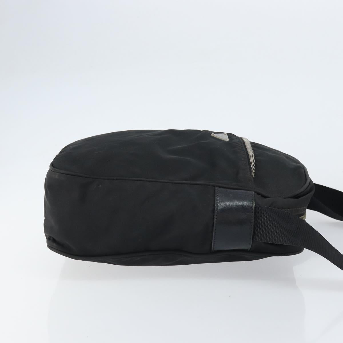 PRADA Shoulder Bag Nylon Silver Black Auth ep12391
