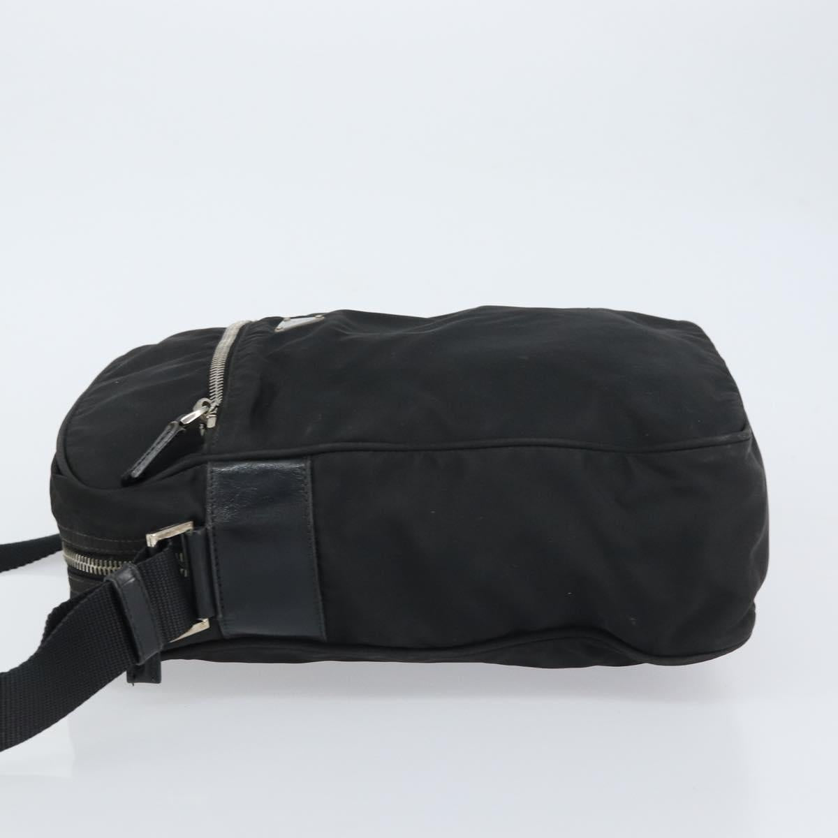 PRADA Shoulder Bag Nylon Silver Black Auth ep12391