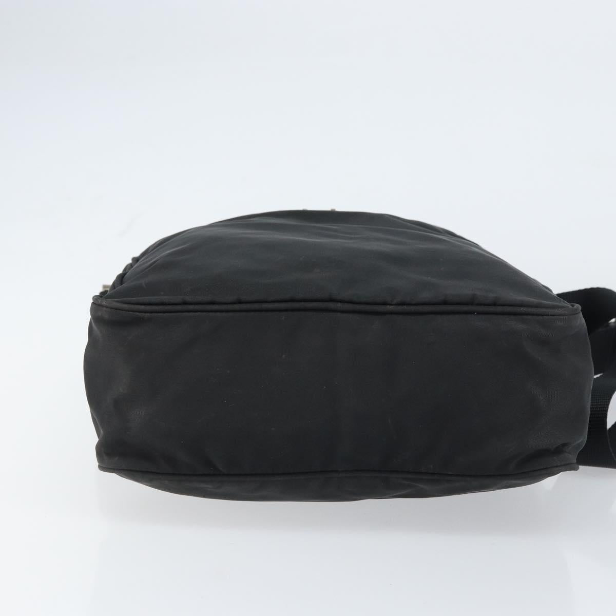 PRADA Shoulder Bag Nylon Silver Black Auth ep12391