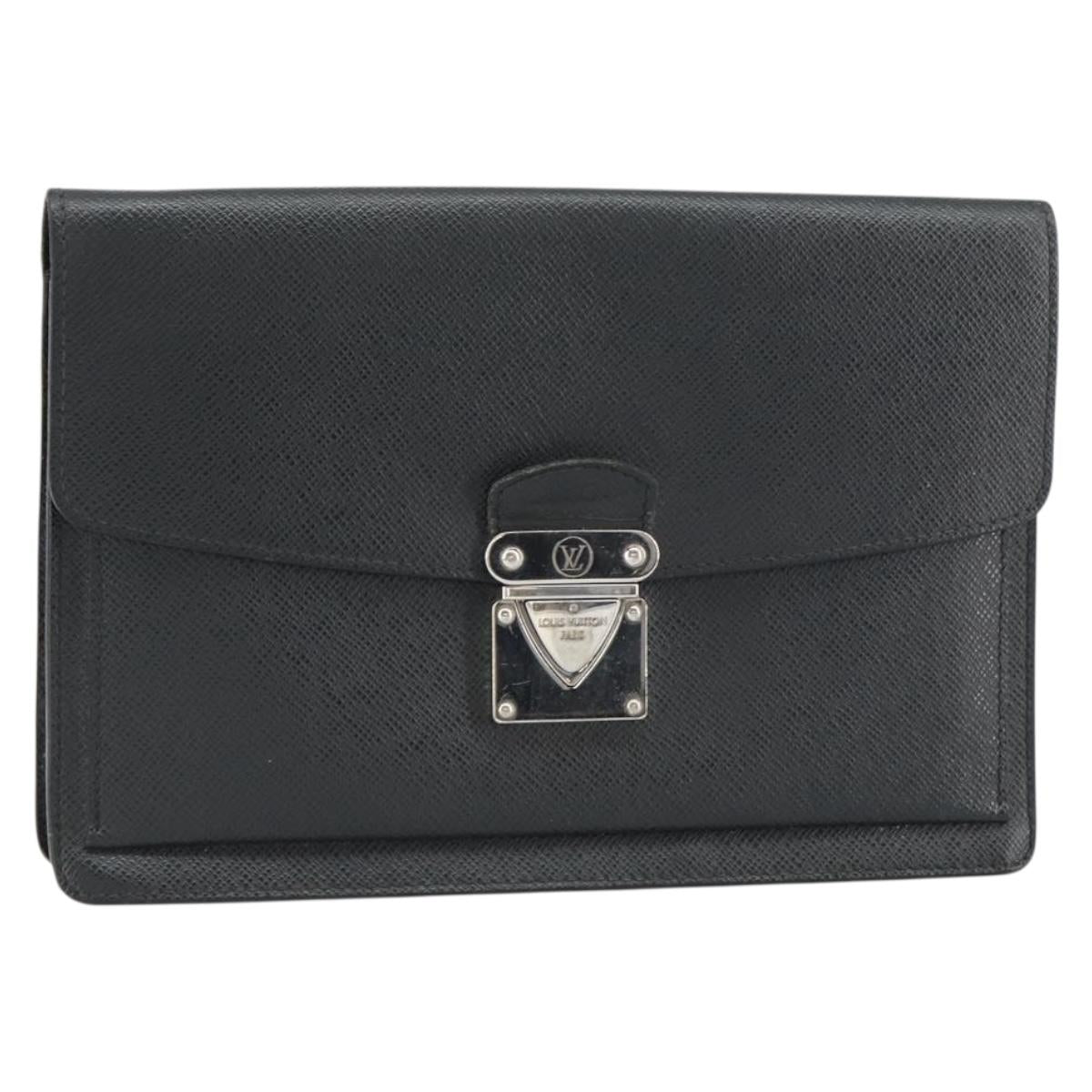 LOUIS VUITTON Taiga Belair Clutch Bag Ardoise M32592 LV Auth ep12406