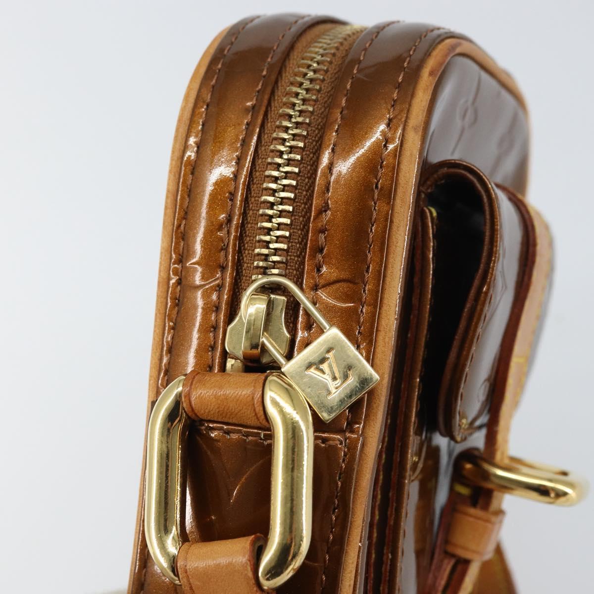 LOUIS VUITTON Monogram Vernis Christie PM Bag Bronze M91111 Auth ep12411