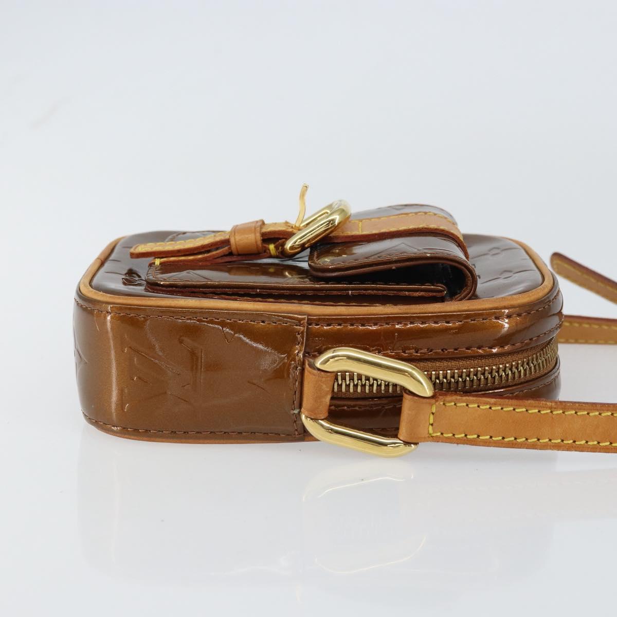 LOUIS VUITTON Monogram Vernis Christie PM Bag Bronze M91111 Auth ep12411