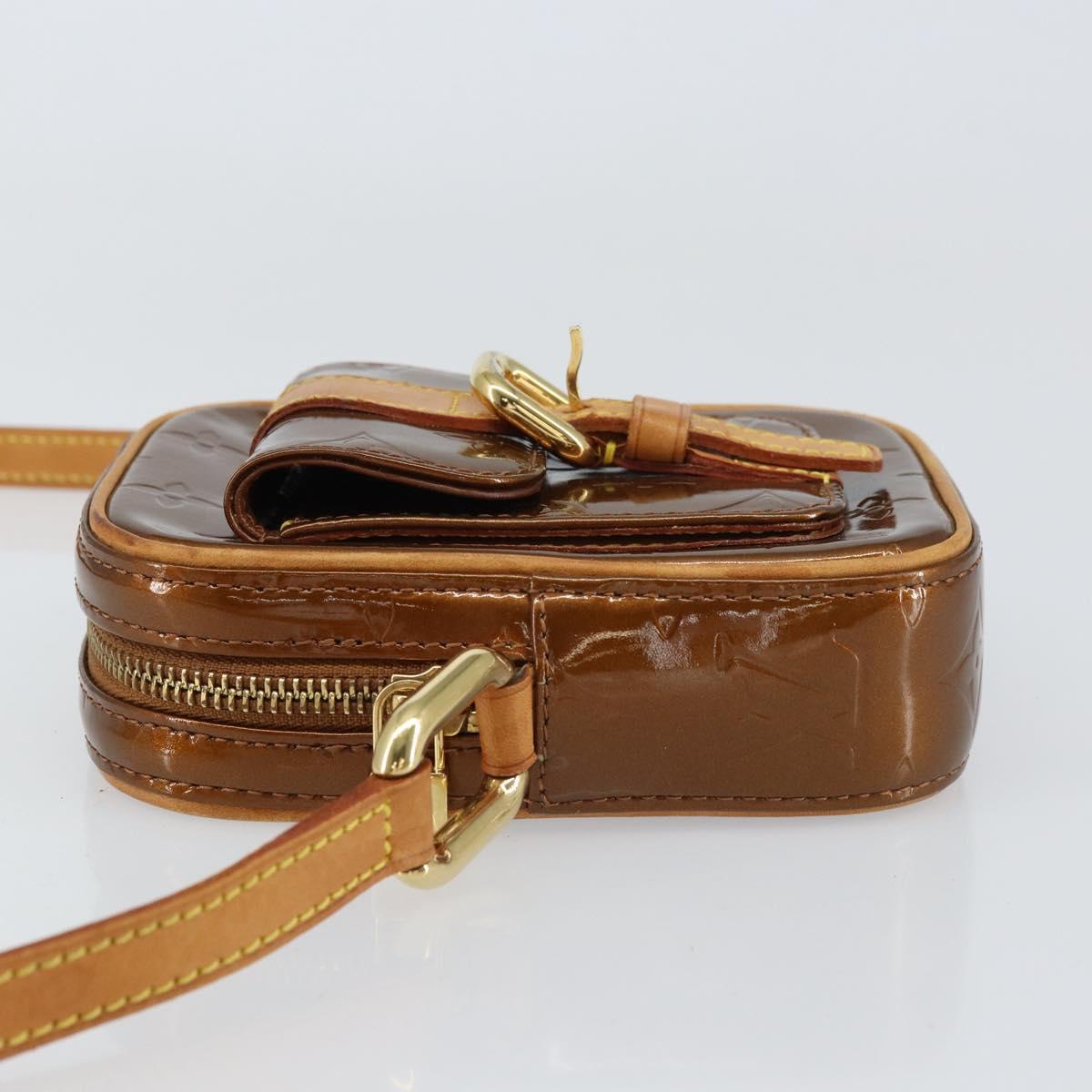 LOUIS VUITTON Monogram Vernis Christie PM Bag Bronze M91111 Auth ep12411