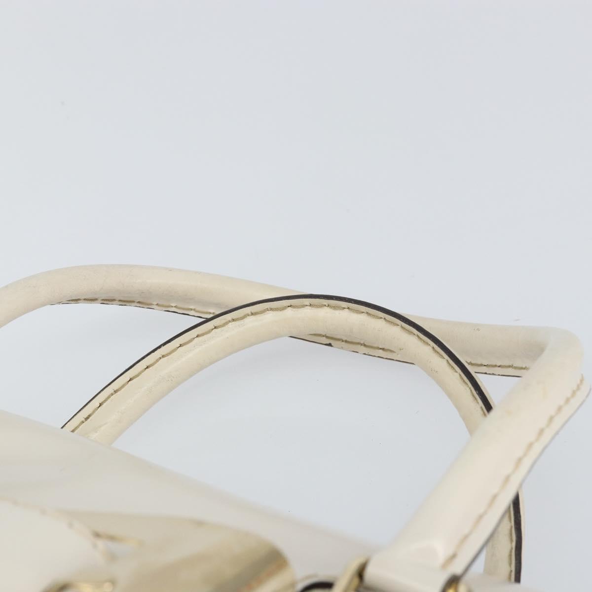 GUCCI Hand Bag Leather White Gold 189883 Auth ep12414