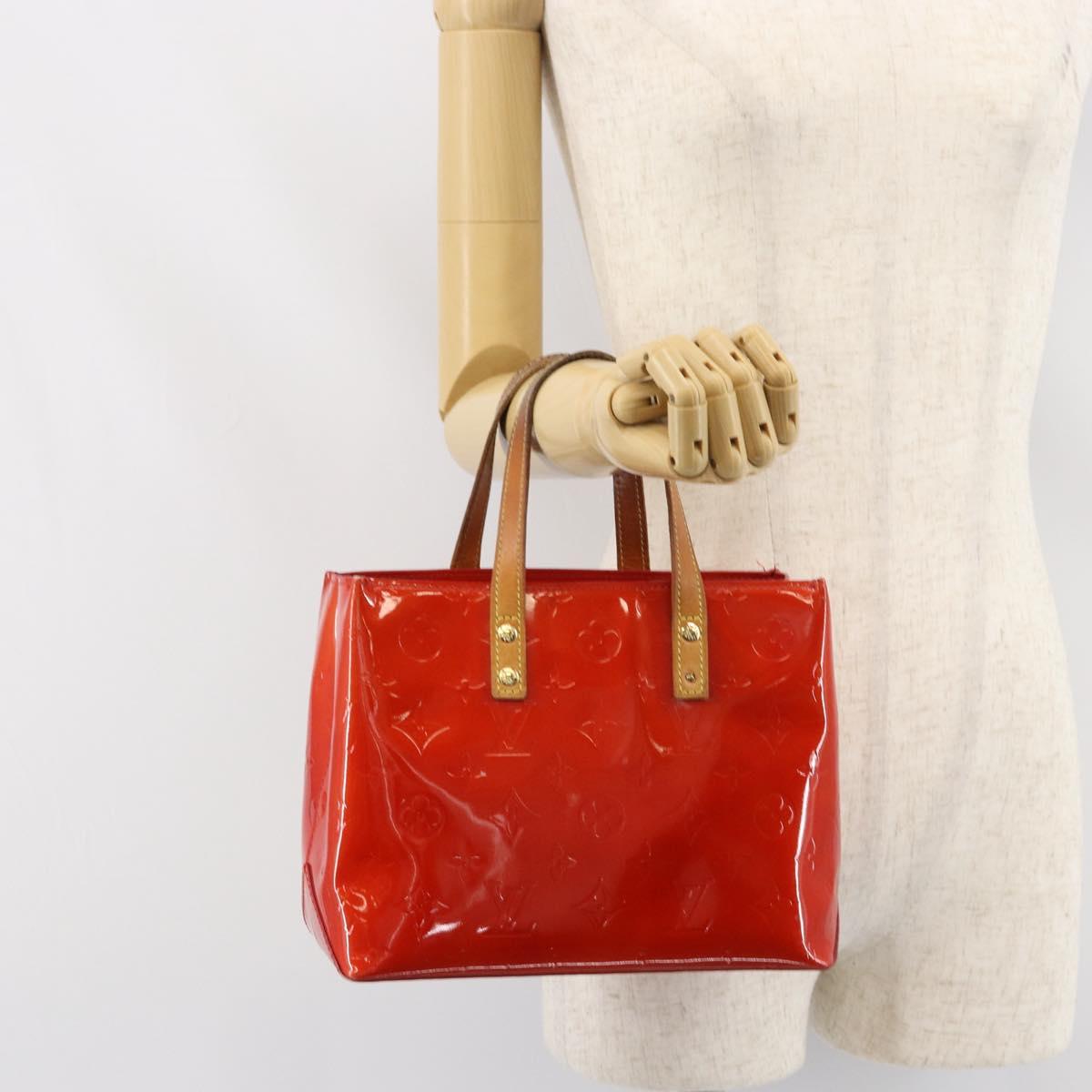 LOUIS VUITTON Monogram Vernis Reade PM Hand Bag Red Rouge M91088 LV Auth ep12416