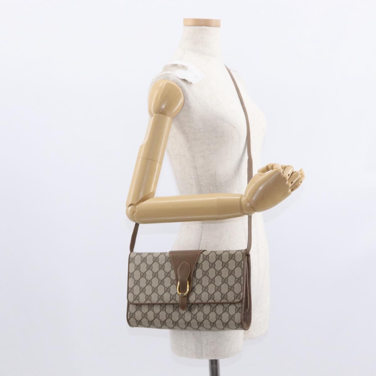 GUCCI GG Supreme Shoulder Bag PVC Beige Gold 904 02 050 Auth ep12421