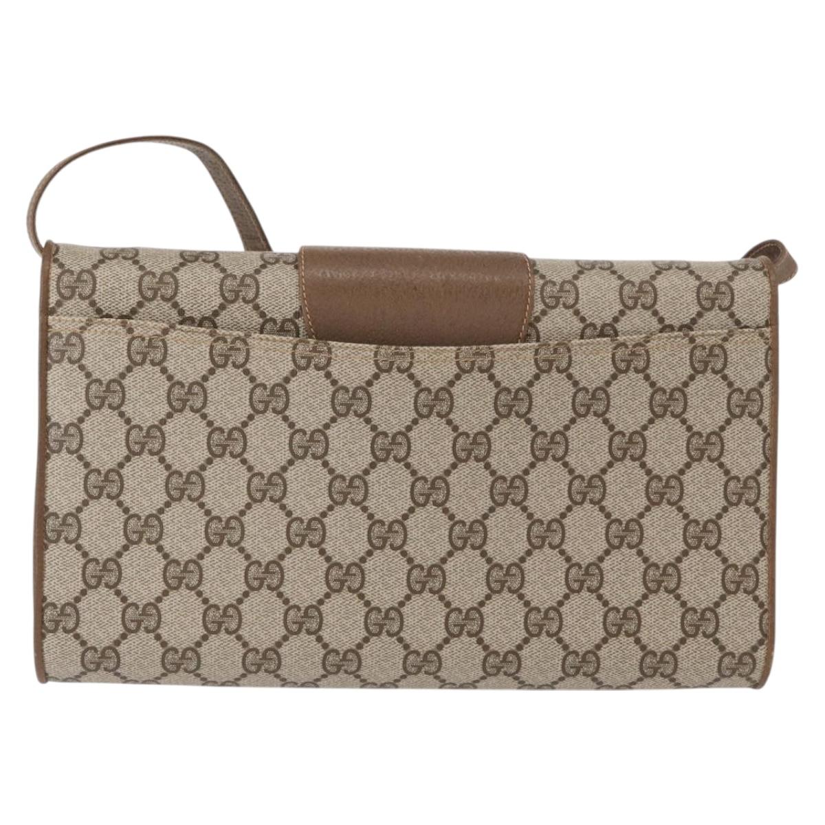 GUCCI GG Supreme Shoulder Bag PVC Beige Gold 904 02 050 Auth ep12421