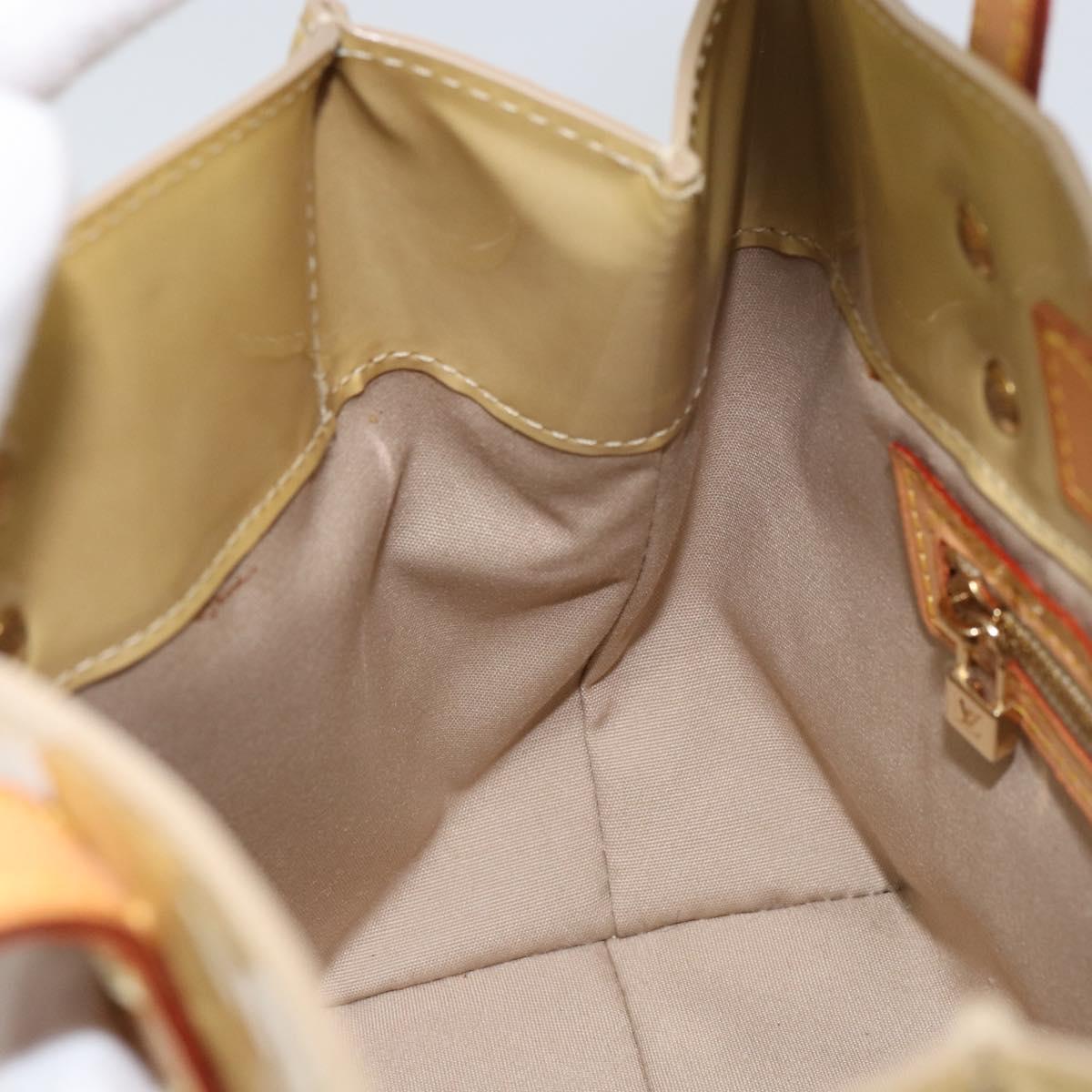 LOUIS VUITTON Monogram Vernis Reade PM Hand Bag Beige M91334 LV Auth ep12426