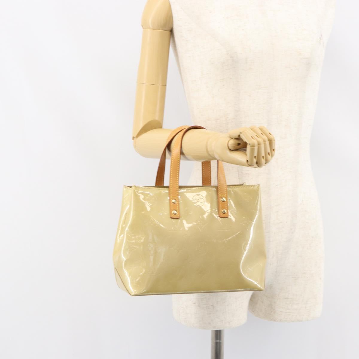 LOUIS VUITTON Monogram Vernis Reade PM Hand Bag Beige M91334 LV Auth ep12426