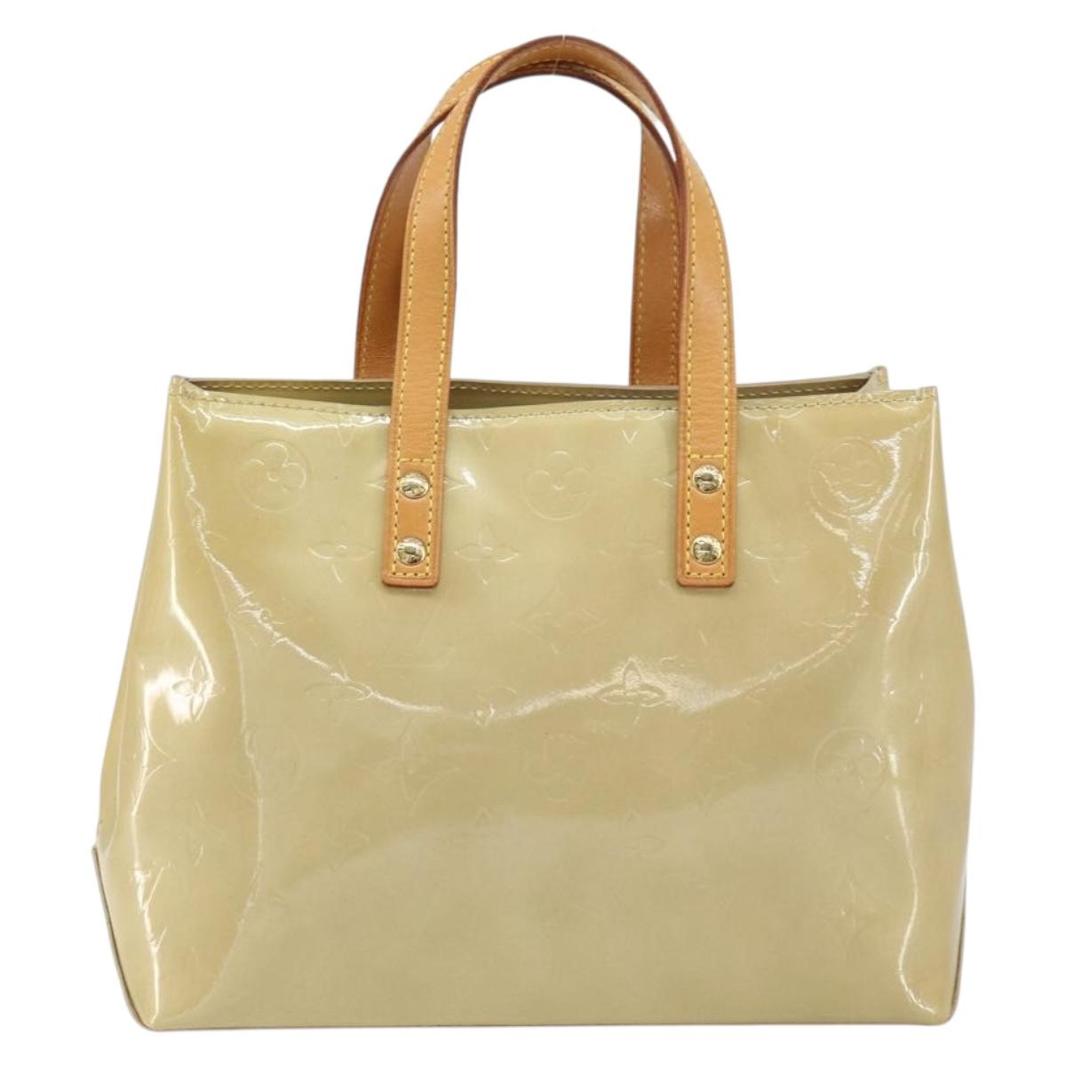 LOUIS VUITTON Monogram Vernis Reade PM Hand Bag Beige M91334 LV Auth ep12426