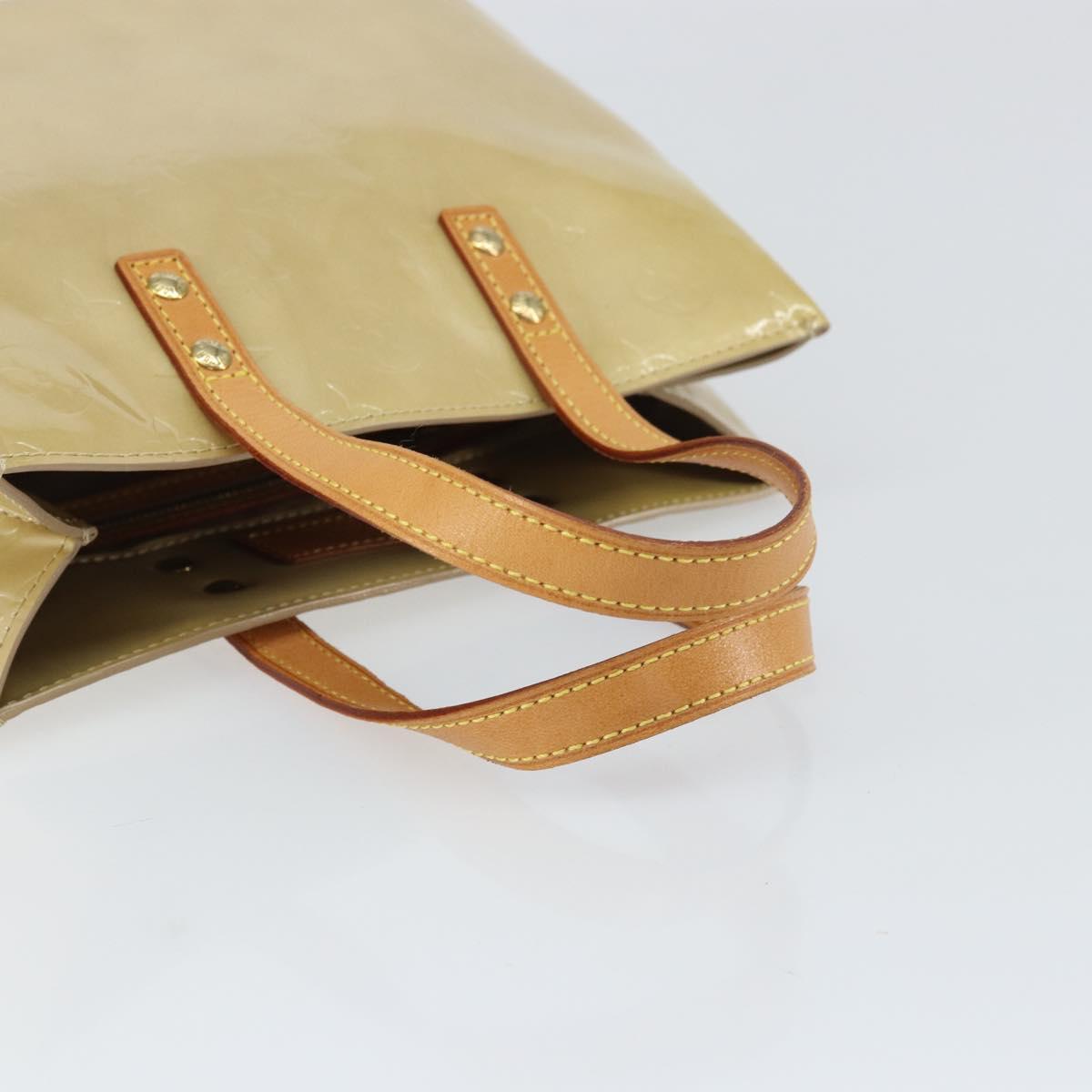 LOUIS VUITTON Monogram Vernis Reade PM Hand Bag Beige M91334 LV Auth ep12426
