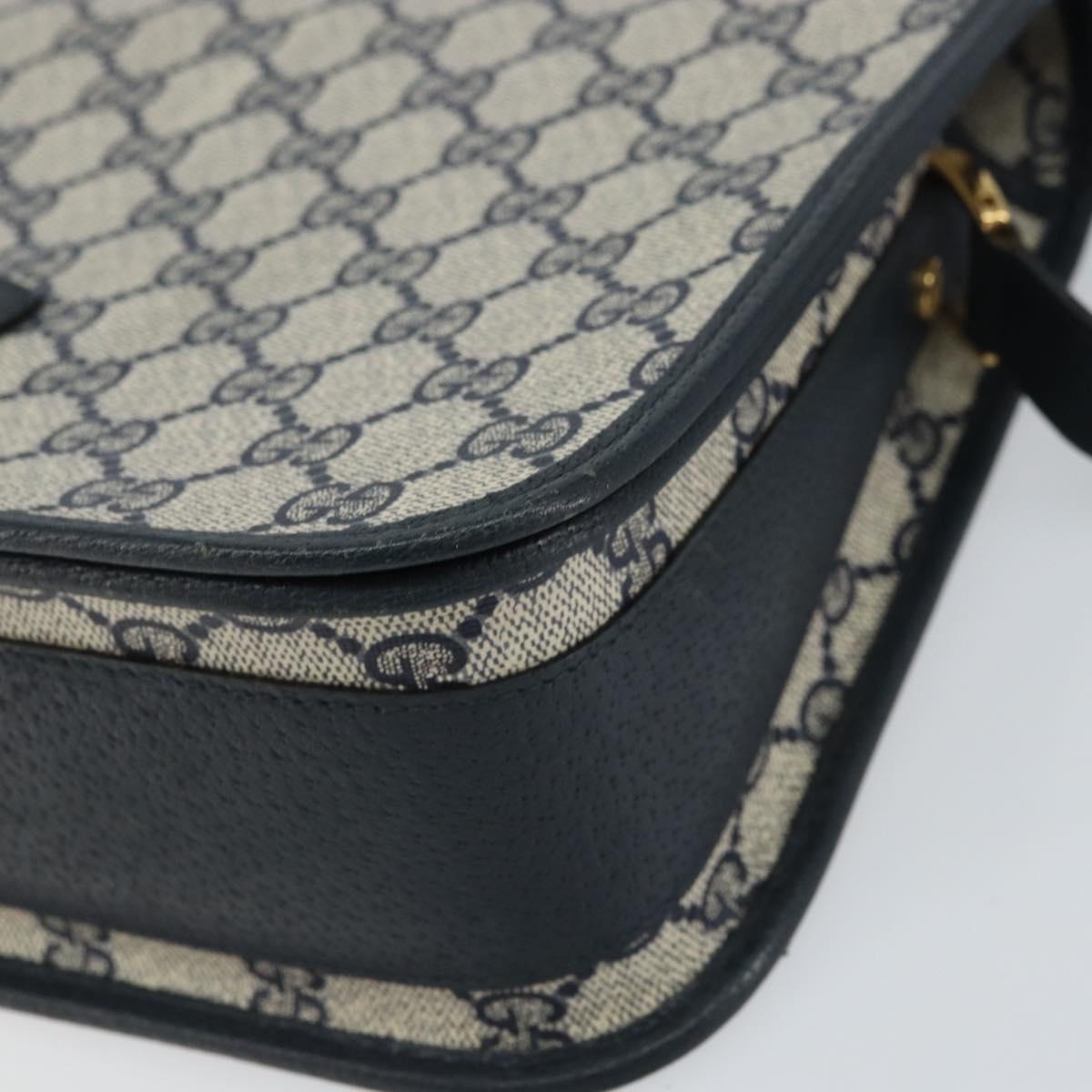 GUCCI GG Supreme Shoulder Bag PVC Navy Gold 001 116 0847 Auth ep12430