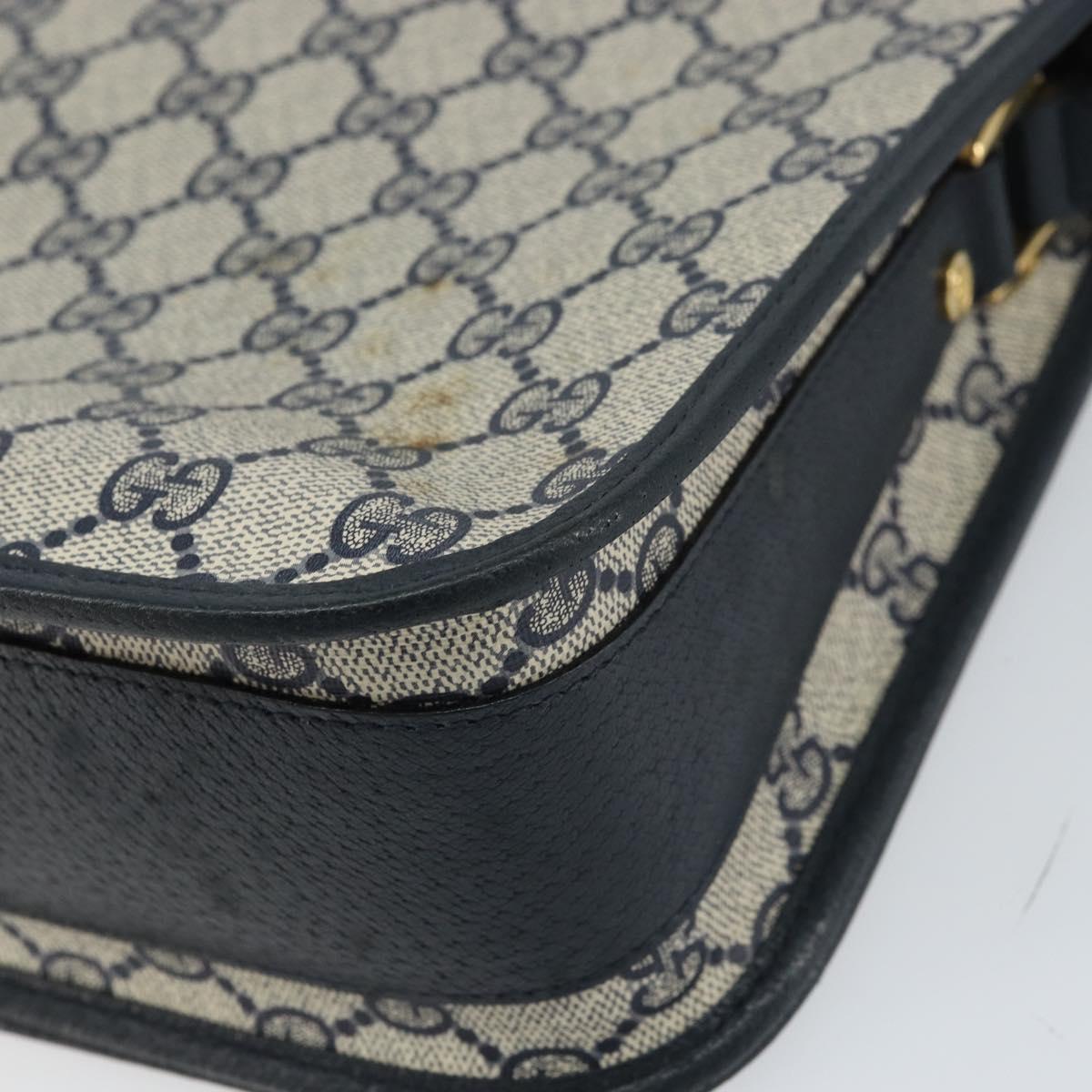 GUCCI GG Supreme Shoulder Bag PVC Navy Gold 001 116 0847 Auth ep12430