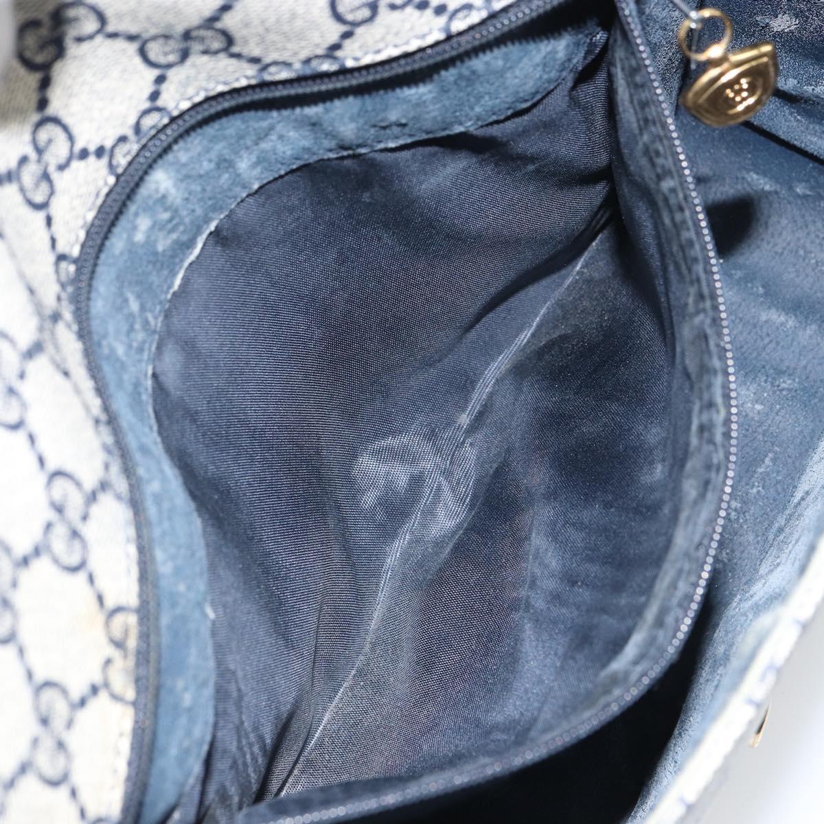 GUCCI GG Supreme Shoulder Bag PVC Navy Gold 001 116 0847 Auth ep12430