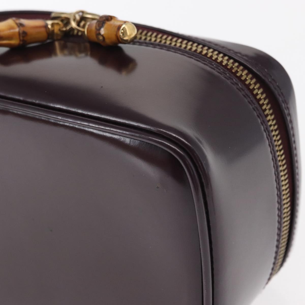GUCCI Vanity Hand Bag Enamel Purple Gold 032 1956 0151 Auth ep12433
