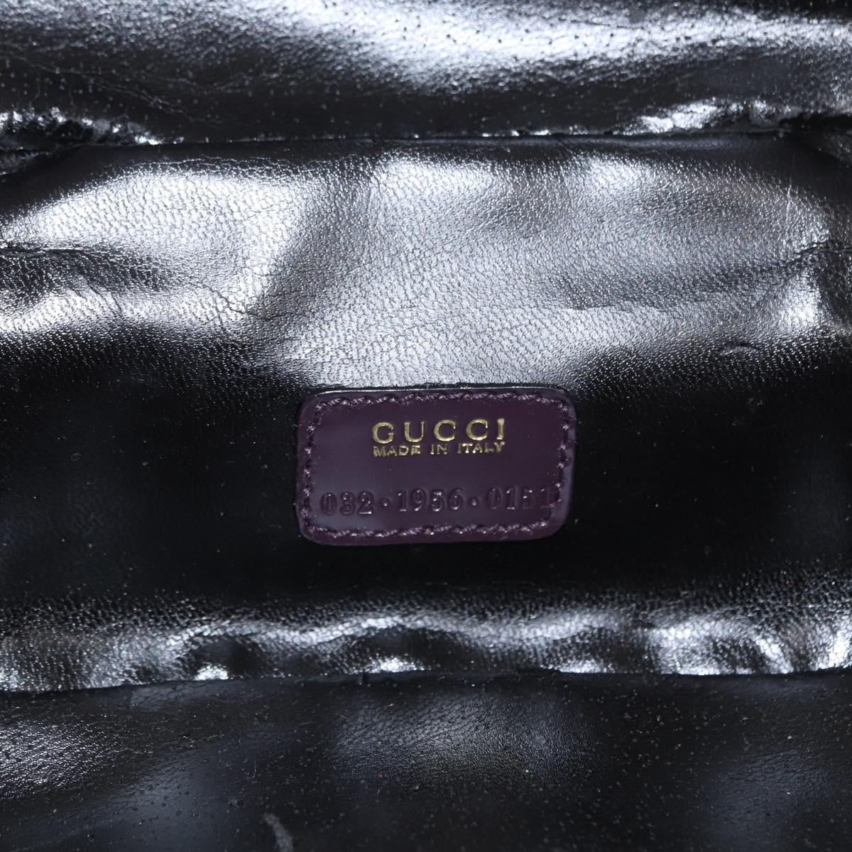 GUCCI Vanity Hand Bag Enamel Purple Gold 032 1956 0151 Auth ep12433