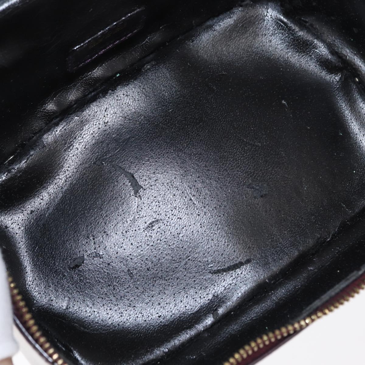 GUCCI Vanity Hand Bag Enamel Purple Gold 032 1956 0151 Auth ep12433