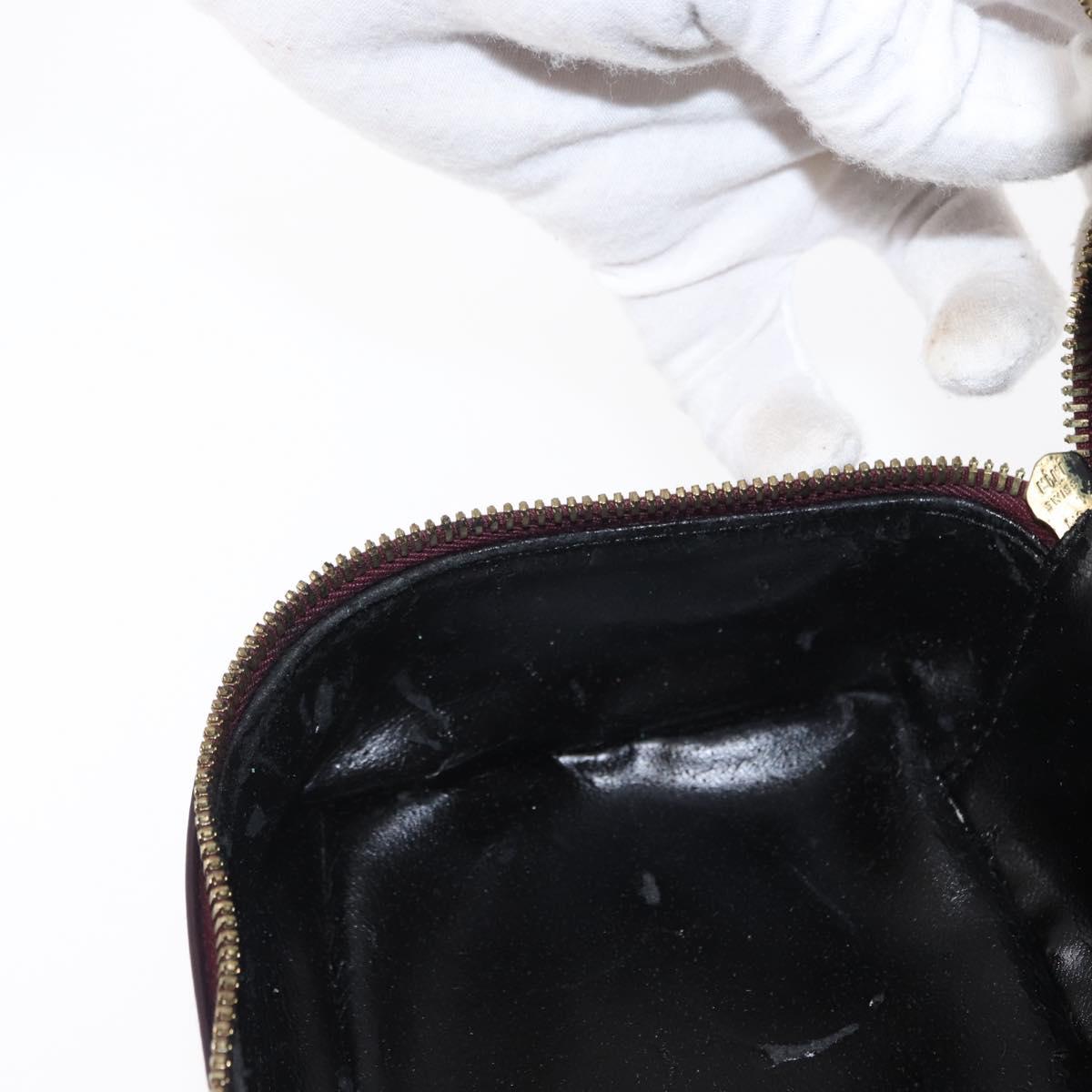 GUCCI Vanity Hand Bag Enamel Purple Gold 032 1956 0151 Auth ep12433