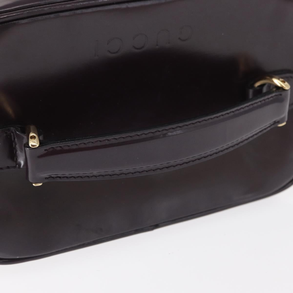 GUCCI Vanity Hand Bag Enamel Purple Gold 032 1956 0151 Auth ep12433