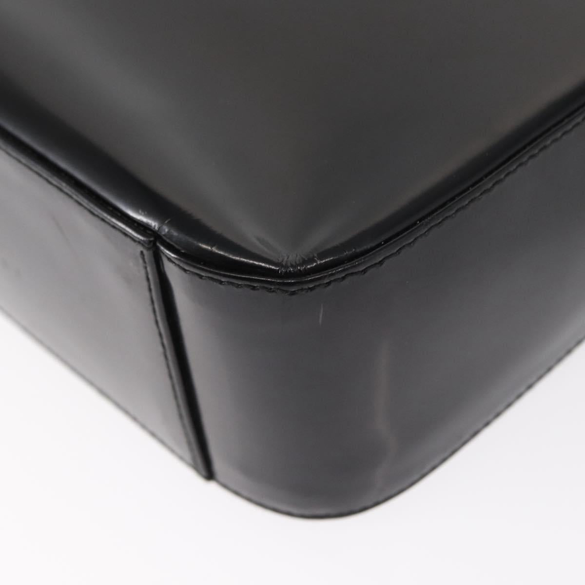 GUCCI Shoulder Bag Enamel Black Auth ep12438