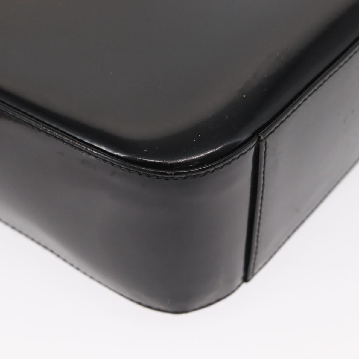GUCCI Shoulder Bag Enamel Black Auth ep12438