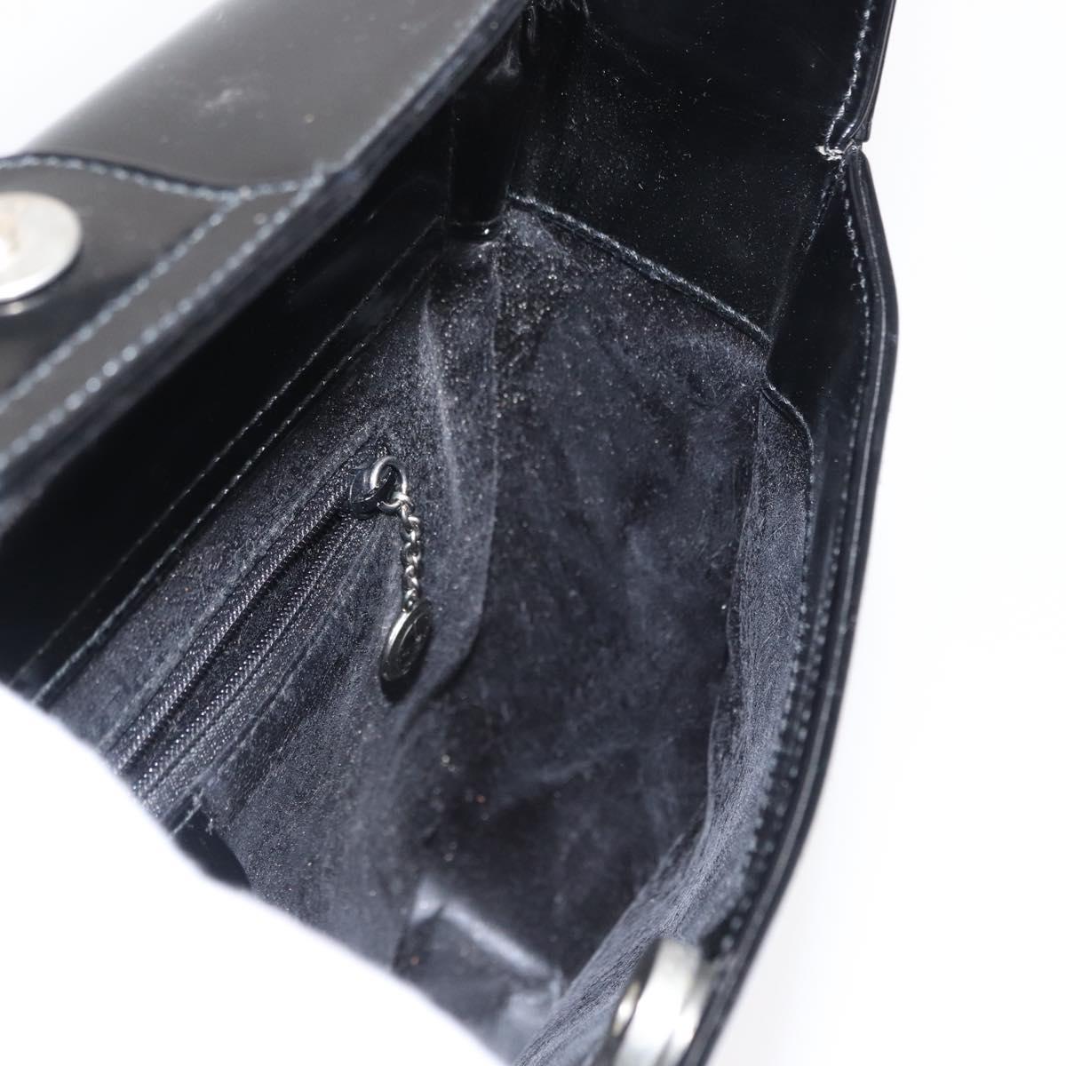 GUCCI Shoulder Bag Enamel Black Auth ep12438