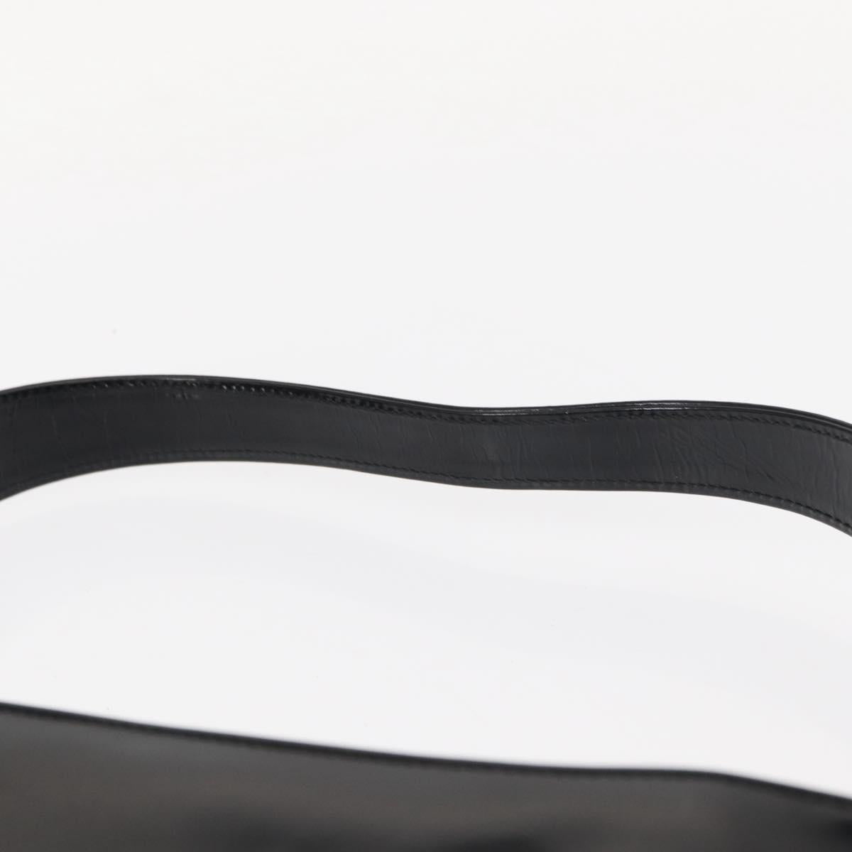 GUCCI Shoulder Bag Enamel Black Auth ep12438