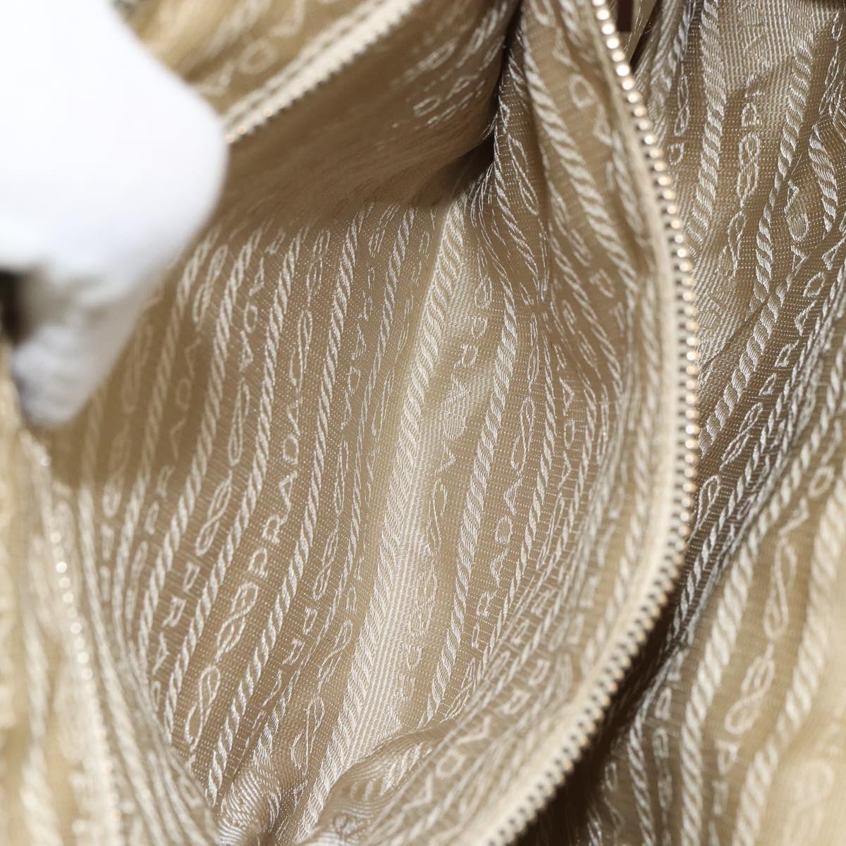 PRADA Shoulder Bag Nylon Beige Gold Auth ep12445