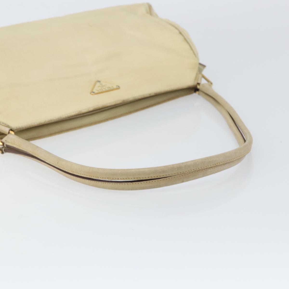 PRADA Shoulder Bag Nylon Beige Gold Auth ep12445